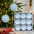 thumbnail image 2 of Cinvoph 9pcs 3.15" Christmas Ball Ornaments, Shatterproof Plastic Xmas Bulbs Decorations for Xmas Tree Winter Holiday New Year Party Supplies, Blue, 2 of 6