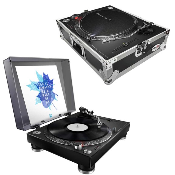 Pioneer PLX-500 High-torque Direct Drive Turntable (black) with ProX Turntable Case Package