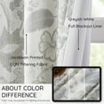 thumbnail image 6 of Botanical Print Blackout   ins Linen Grey Floral Leaf Farmhouse Drapes Energy Efficient Light Blocking Window Treatments for Living Room Bedroom   nch Pleated Back Tab,40"x84",2 Panels, 6 of 8