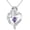 2-February-Violet, variant on Birth Flower Necklace 925 Sterling Silver Heart Birthstone Pendant Necklaces Birth Month Floral Jewelry Birthday Gifts for Women Her