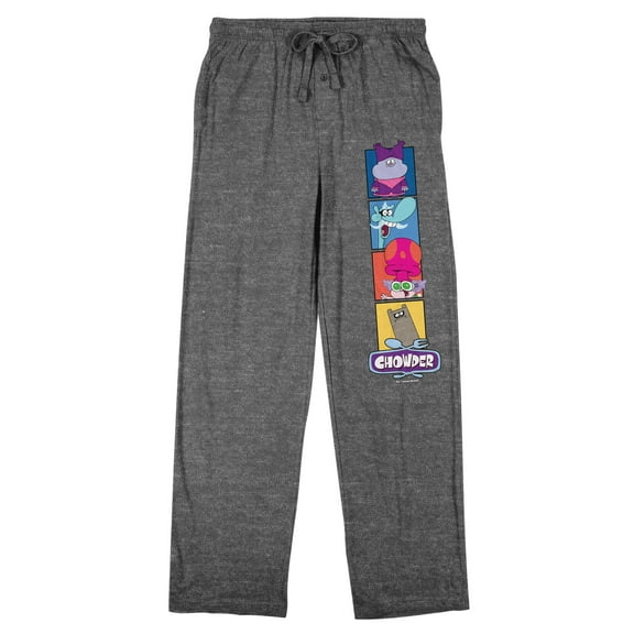Chowder Cast of Characters Men's Heather Gray Sleep Pants - Medium