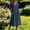 Navy, variant on Ovbmpzd Black Women Dresses Button-Down Plain Linen Loose Shift Smocked Maxi V-Neck Summer Dresses for Women,M