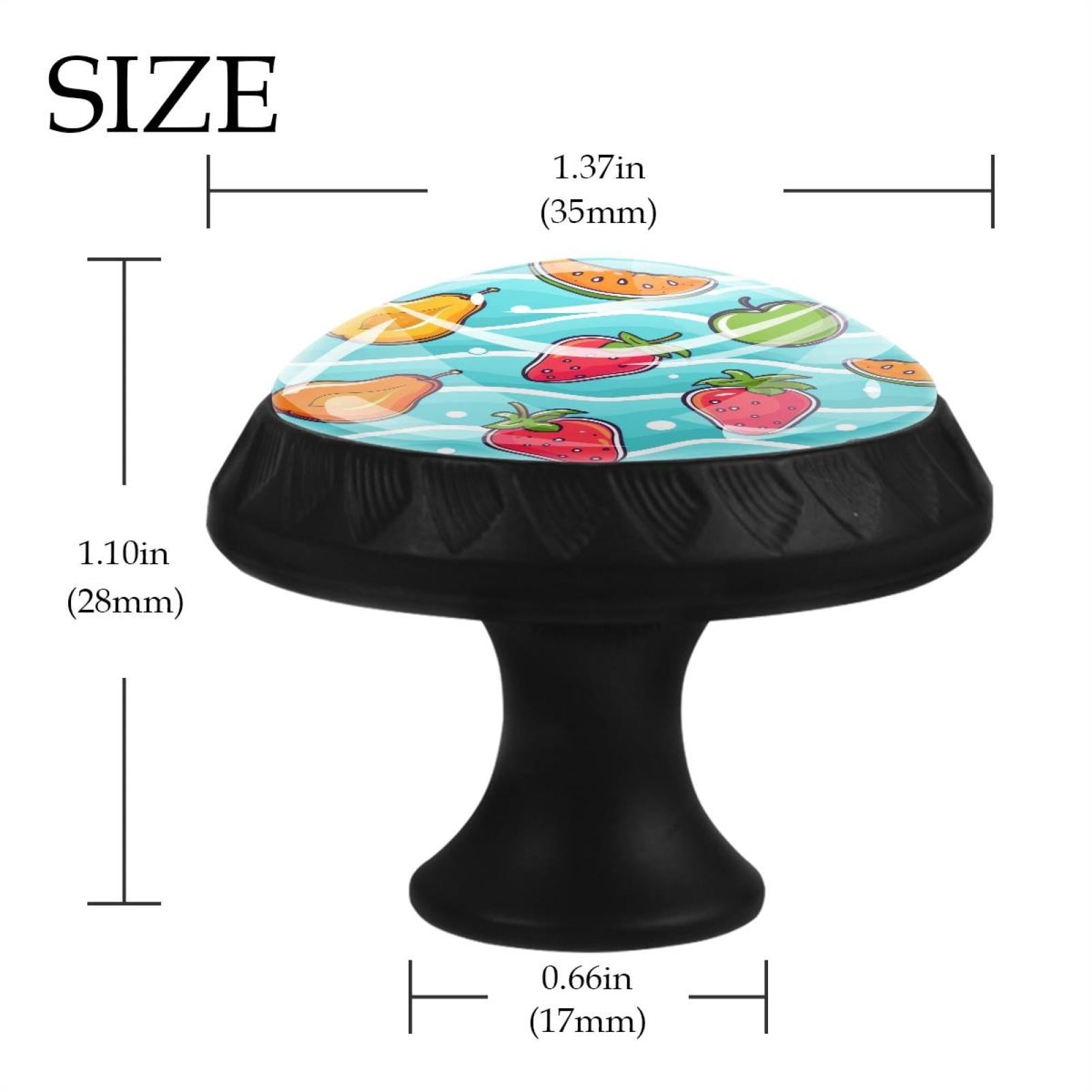 12 Pack Round Glass Drawer Knobs For Kitchen Cabinet With Screws, Cute Fruits on Blue Wave Background Crystal Diamond Shaped Cupboard Knobs For Kitchen Office Bathroom
