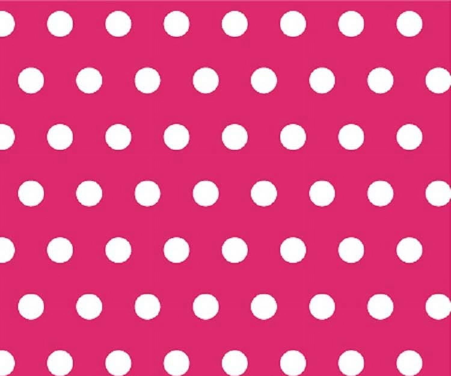 SheetWorld Fitted 100% Cotton Percale Square Play Yard Sheet Fits Joovy 38 x 38, Polka Dots Hot Pink