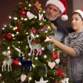 thumbnail image 4 of Suministros de Navidad 2024 Árbol colgante de Navidad Colgante decorativo Adorno de ciervo flocado rosa Decoración de Año Nuevo новогодний декор, 4 of 5