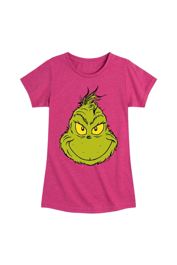Dr. Seuss - Grinch Face - Toddler And Youth Girls Short Sleeve Graphic T-Shirt