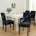 thumbnail image 2 of Washable Butterfly Floral Dining Chair Covers Set of 4, Stretch Polyester Slipcovers, Removable Seat Protector for Banquet or Home, 2 of 7