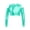 Lake Green, variant on DPOIS Kids Girls Glossy Metallic Athletic Crop Top Off Shoulder Long Sleeve Dance Sports Shirt Gold 4