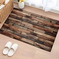 thumbnail image 5 of Brown Wood Grain Front Door Rugs 2x3 ft Farmhouse Vintage Wooden Board Patchwork Small Rug for Entryway Non Slip Washable Bathroom Door Mat Absorbent Floor Mat for Indoor Entrance, 5 of 9