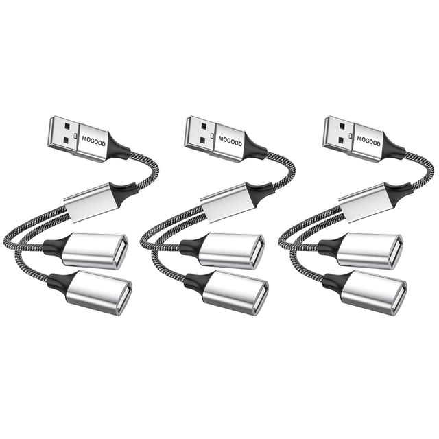 Adaptador USB 2.0 Hub extensor de doble puerto USB MOGOOD