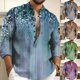 thumbnail image 5 of Men Casual Long Sleeve Button Down Henley V Neck Shirt Tops Blouse Dress Shirt, 5 of 8