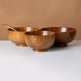 thumbnail image 7 of Shoreew Natural Jujube Wood Noodle Bowl Handmade Round Soup Salad Bowl Food-Safe Oil Finish Handcrafted Rice Mug for Tea Coffee, 7 of 7