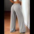 thumbnail image 4 of Pantalones Deportivos Rectos de Pierna con Cintura con Cordón para Mujer, Pantalones Casuales Holgados y Largos de Verano. Gris M, 4 of 9