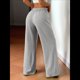 thumbnail image 4 of Pantalones Deportivos Rectos de Pierna con Cintura con Cordón para Mujer, Pantalones Casuales Holgados y Largos de Verano. Gris XL, 4 of 9