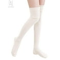 thumbnail image 2 of Gustave 2 Pairs Extra Long Cotton Thigh High Socks, Winter Warm Over the Knee High Boot Stockings Leg Warmers for Women Girl "White", 2 of 9