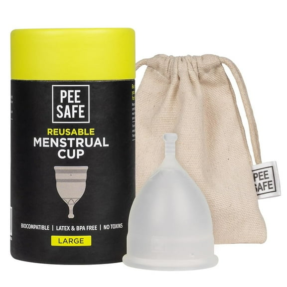 PEESAFE Reusable Menstrual Cup for Women | Large Size with Pouch|Ultra Soft, Odour and Rash Free|100% Medical Grade Silicone |No Leakage | Protection for Up to 8-10 Hours