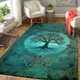 thumbnail image 7 of Celtic Tree of Life Rectangle Area Rug – Indoor/Outdoor – for Living Room, Bedroom, Hallway – Modern Home Decor Carpet – Non-Slip Backing – Machine Washable, 7 of 7