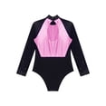 thumbnail image 4 of MSemis Kids Girls Gymnastic Leotard Bodysuit Tops Roller Skating Dance Costume Pink 10, 4 of 5