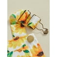 thumbnail image 5 of Bagilaanoe Little Girl Jumpsuit Shorts Toddler Sleeveless Sunflower Print Romper Overalls 6M 12M 18M 24M 3T 4T 5T 6T Kids Short Pants Summer Clothes, 5 of 8