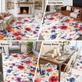 thumbnail image 5 of 5'x8' Area Rugs, Retro Flowers Indoor Outdoor Area Rug for Living Room Bedroom, Boho Modern Watercolor Floral Botanical Washable Bathroom Rugs Kitchen Floor Carpet Mats Home Decor Aesthetic, 5 of 8
