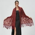 thumbnail image 3 of Zeblioso Women Velvet Scarfs Shawls and Wraps for Evening Dresses Wedding Shawl Wraps Bridal Scarve, 3 of 5