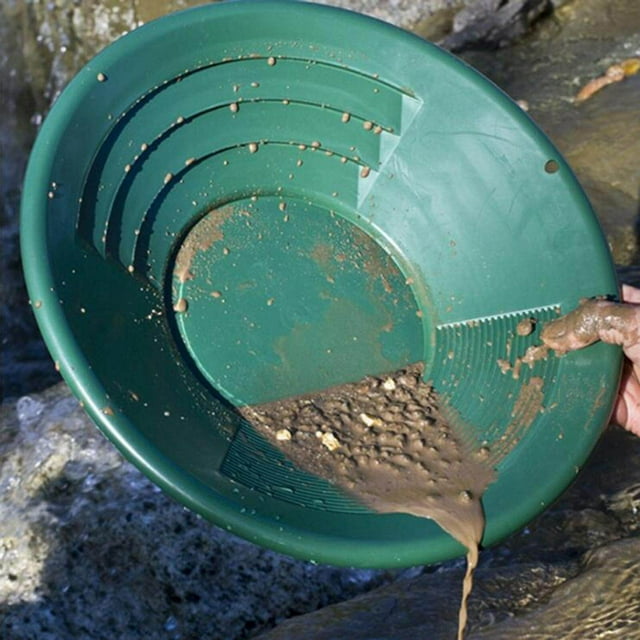 ziyahi 15" Dual Riffle Gold Pan for Nugget Mining Dredging River Panning Green