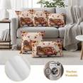 thumbnail image 6 of Fall Red Truck Outdoor Waterproof Pillow Covers, Thanksgiving Sunflower Turkey Maple Leaf Linen Decorative Square Throw Pillowcase Sofa Cushion Sham for Patio/Couch/Chair, 24"x24" 2 Pack, 6 of 8