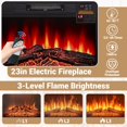 thumbnail image 3 of Fireplace TV Stand for 65 inch TVs with LED Lights, LEGAHOME Farmhouse Entertainment Center for TVs with 23in Fireplace, Wooden Living Room Media Console for 400Sqt, 62°F - 82°F Heating Range, Brown, 3 of 10