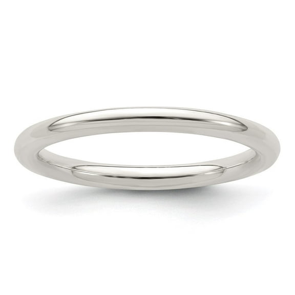 Auriga Fine Jewelry 925 Sterling Silver 2mm Wedding Band Ring Size 7 for Women