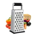 thumbnail image 1 of Rallador profesional de acero inoxidable con 4 lados, ideal para queso, verduras, jengibre, negro., 1 of 4