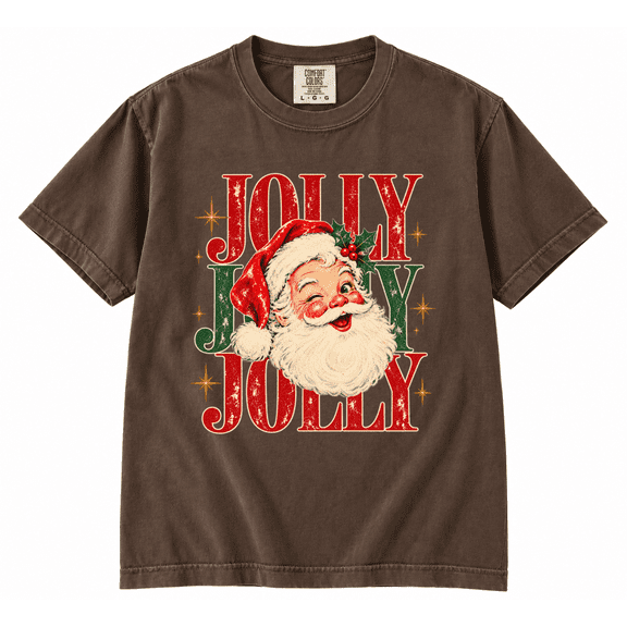 Retro Jolly Santa Christmas Shirt, Vintage Christmas Holly Distressed Shirt, Holiday Shirt, Christmas Party 2026 Shirt, Santa Claus Shirt