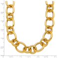 thumbnail image 2 of 16mm 14k Solid Yellow Gold Polished and Satin Hollow Fancy Circle And Oval Link Necklace Pendant Necklace for Women, 2 of 2