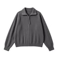 thumbnail image 7 of Axdhxbd Zip Up Cardigan Sweaters for Women Double Zipper Open Front Sweater Ribbed Knit Long Sleeve Cardigans Loose Fit Fall Winter Sweater Coats Free Size, 7 of 7