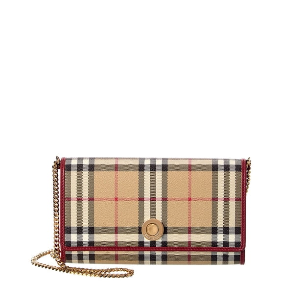 Burberry Women's Compact Beige Wallet With Snap Closure Neutrals