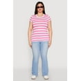 thumbnail image 3 of Womens Plus Size Striped Crew Neck Tee, 3 of 5