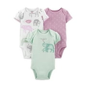 Carter's Child of Mine Baby Girls Purple Bodysuit, 3-Pack, Sizes 0 Months - 18 Months