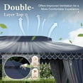 thumbnail image 6 of Summit Living 10'x13' Outdoor Patio Gazebo Heavy Duty Gazebos Canopy Shelter with Double Roofs Mosquito Netting and Privacy Screens for Outside - Navy Blue, 6 of 9