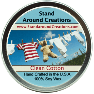 CLEAN COTTON TIN 8-OZ. ALL NATURAL SOY CANDLE