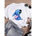 thumbnail image 1 of Disney Watercolor Lovely Style Short Sleeve Women Print Clothing Stitch Casual Tee Shirt Fashion Cartoon Graphic T-shirtsM Gao Jinjia LED, 1 of 2