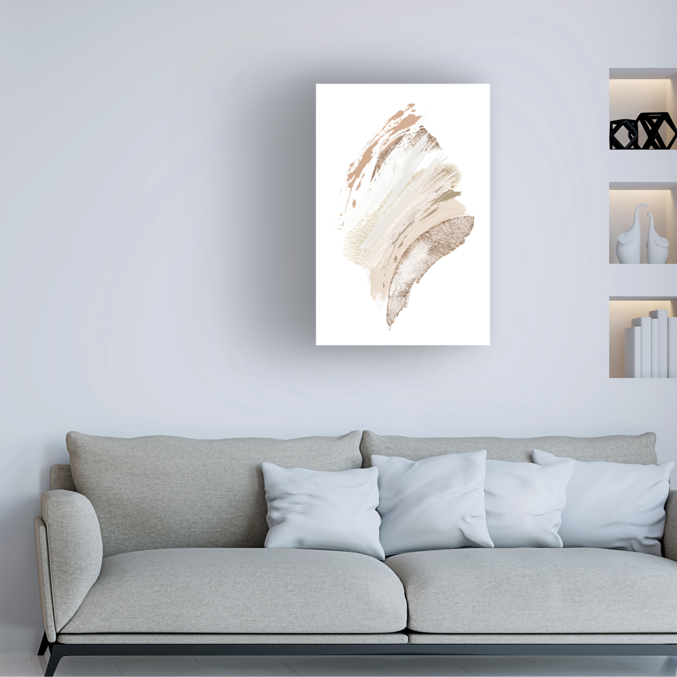 Trademark Fine Art Sally Ann Moss Neutral Silk 3 Canvas Wall Art