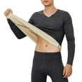 thumbnail image 3 of KKBOTIVE Thermal Long Sleeve Men - Thermal Shirts Pants for Men Lined Long Sleeve Tops Bottoms Long Johns Sleepwear Loungewear #01 Dark Gray & Size L, 3 of 3