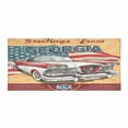 thumbnail image 1 of Georgia Gym Towel, Touristic Greeting Pattern with the State Flag and a Classic Car, One-Sided Quick Dry Microfiber for Beach Fitness & Swimming, 60" x 30", Slate Blue Multicolor, by Ambesonne, 1 of 2