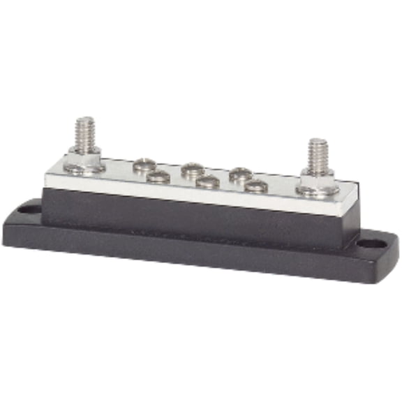 8" Black and Silver 2128 Maxibus Busbar 6 x 10-24 Stud Common