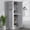 Gray B, variant on Leavader Tall Bathroom Storage Cabinet Freestanding Linen Tower White MDF with 4 Doors 3 Drawers Adjustable Shelves Aluminum Alloy Hook