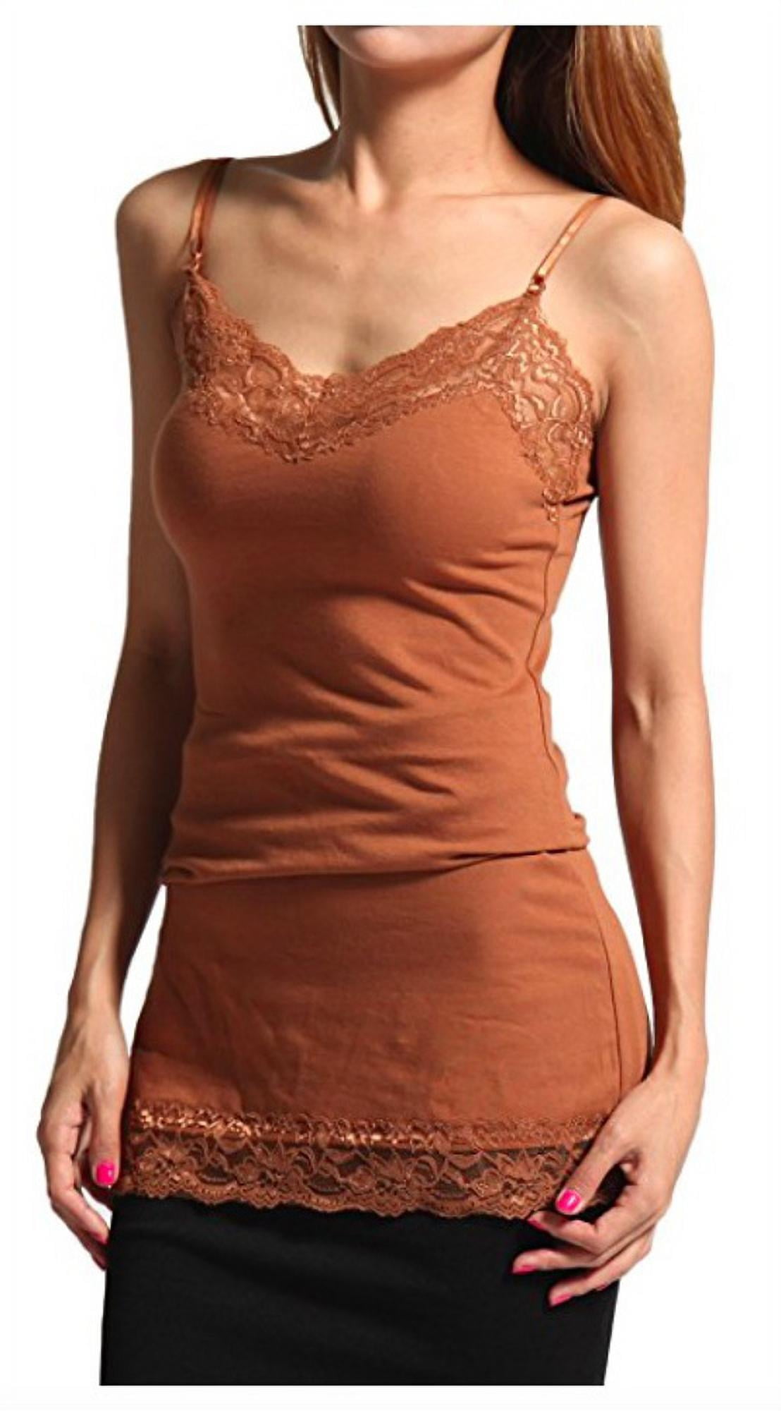 Women's Plus Size Adjustable Spaghetti Strap Long Stretchy Lace Camisole Cami 1x,2x,3x - Walmart.com