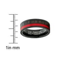thumbnail image 4 of Metal Masters Mens Black Tungsten Wedding Band Ring Dark Zebra Wood Red Line 7mm Unisex Comfort-Fit 14, 4 of 6