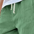 thumbnail image 6 of Men Casual Corduroy Shorts Lightweight Elastic Waist Drawstring Beach Shorts Summer Fashion comfort Loose fit Shorts with pockets Light Green 3XL, 6 of 8