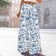 thumbnail image 4 of Pantalones de Cintura Alta de Pierna Ancha para Mujeres de Moda sin Posicionamiento Impreso Cordón de Cintura Elástica Bolsillo Pantalones de Longitud Completa para Ocasional Y Ocio, 4 of 4