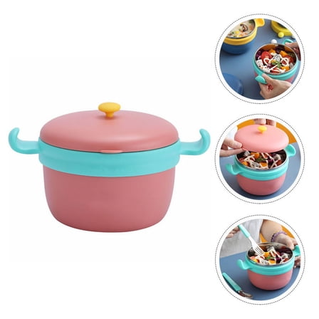 NIAIZEK Red Stainless Steel Insulated Baby Bowl with PP Outer Shell, Toddler Feeding Bowl 300ml