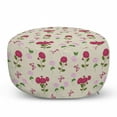 thumbnail image 1 of Floral Pouf Cover with Zipper, Spring Time Flowers Spread Bouquet on Pastel Tone Backdrop Pattern, Soft Decorative Fabric Unstuffed Case, 30" W X 17.3" L, Grey Yellow Multicolor, by Ambesonne, 1 of 5